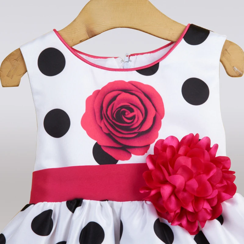 B&ampN Sleeveless Children Dresses Black Dot Red Bow Floral Dress Baby Infant Summer Party Princes Girls Costumes | Детская одежда и