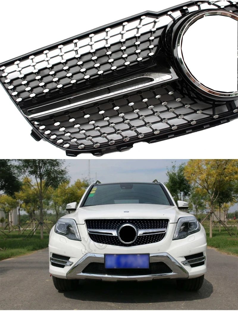 X204 бриллиантами решетка передний бампер решетка сетки для Mercedes GLK класс 2012- GLK200 GLK220 GLK250 GLK350 5-дверный внедорожник