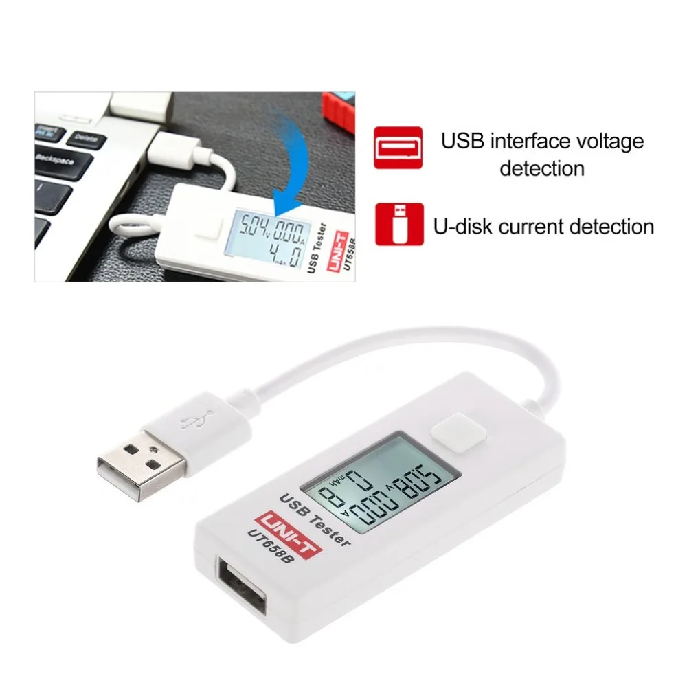 UNI-T UT658B цифровой мини-ЖКД USB Вольтметр Амперметр зарядное устройство Банк питания