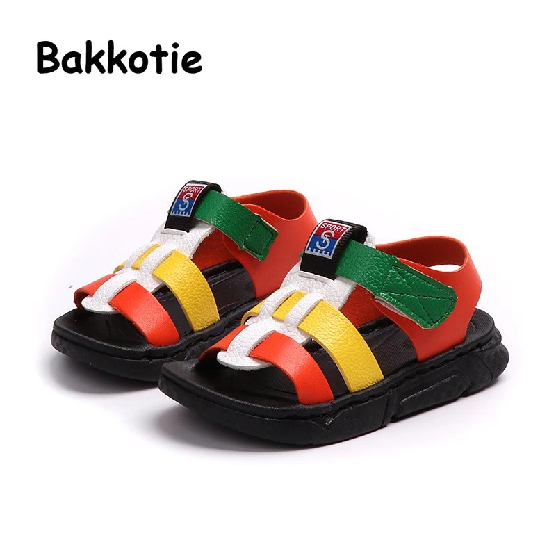 Bakkotie 2018 Новая мода лето для маленьких мальчиков синие пляжные сандалии Детская
