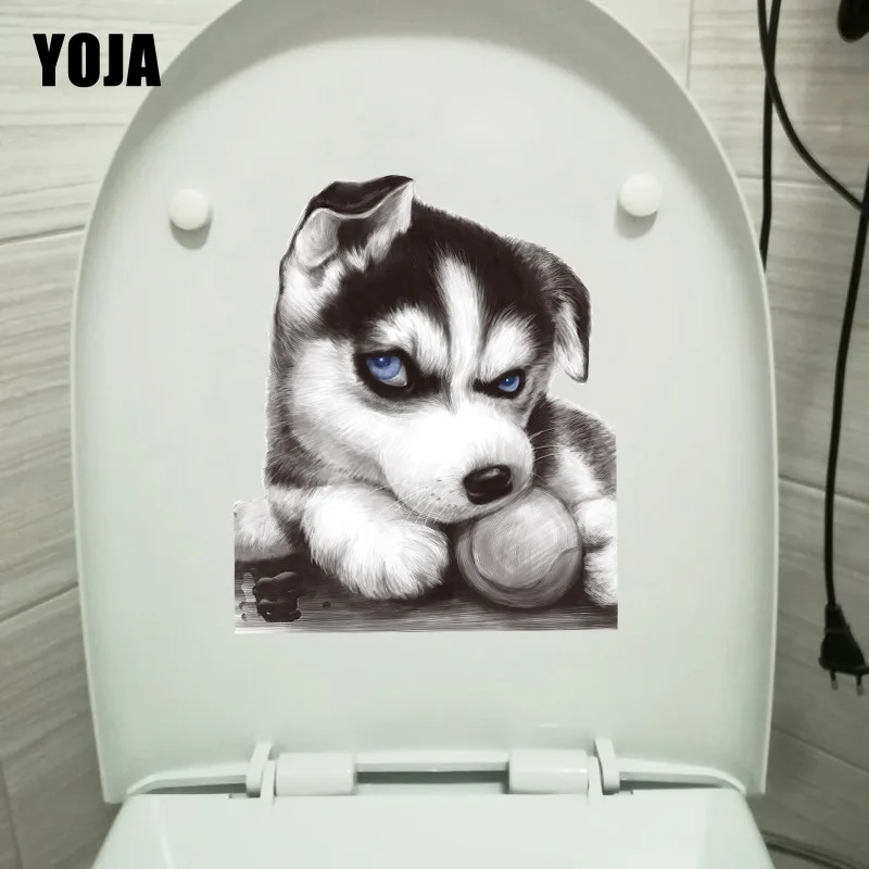 YOJA 18 6*22 4 см синий глаз Husky Dog WC сиденье для унитаза наклейки комнатные