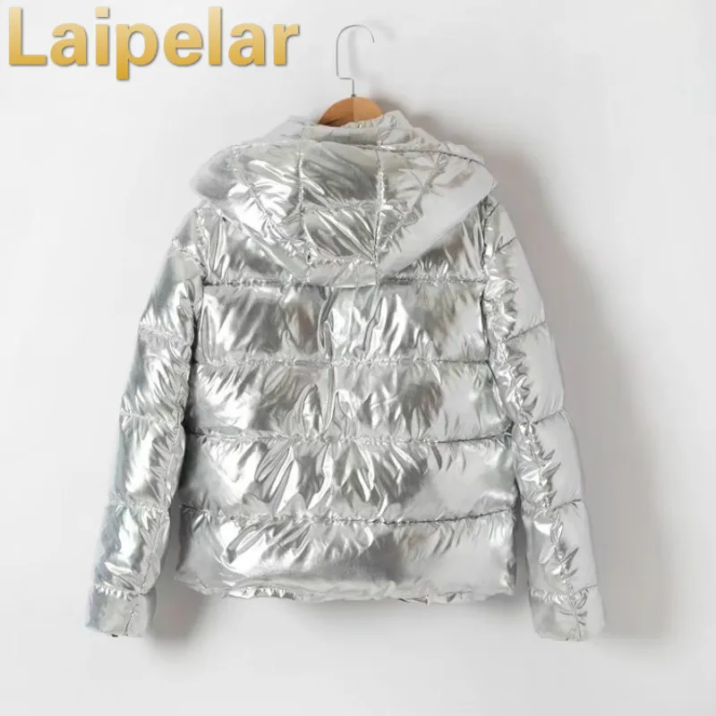 Laipelar серебряное модное толстое хлопковое пальто с капюшоном, зимние куртки, пальто, женская куртка с капюшоном, тонкая теплая хлопковая одежда