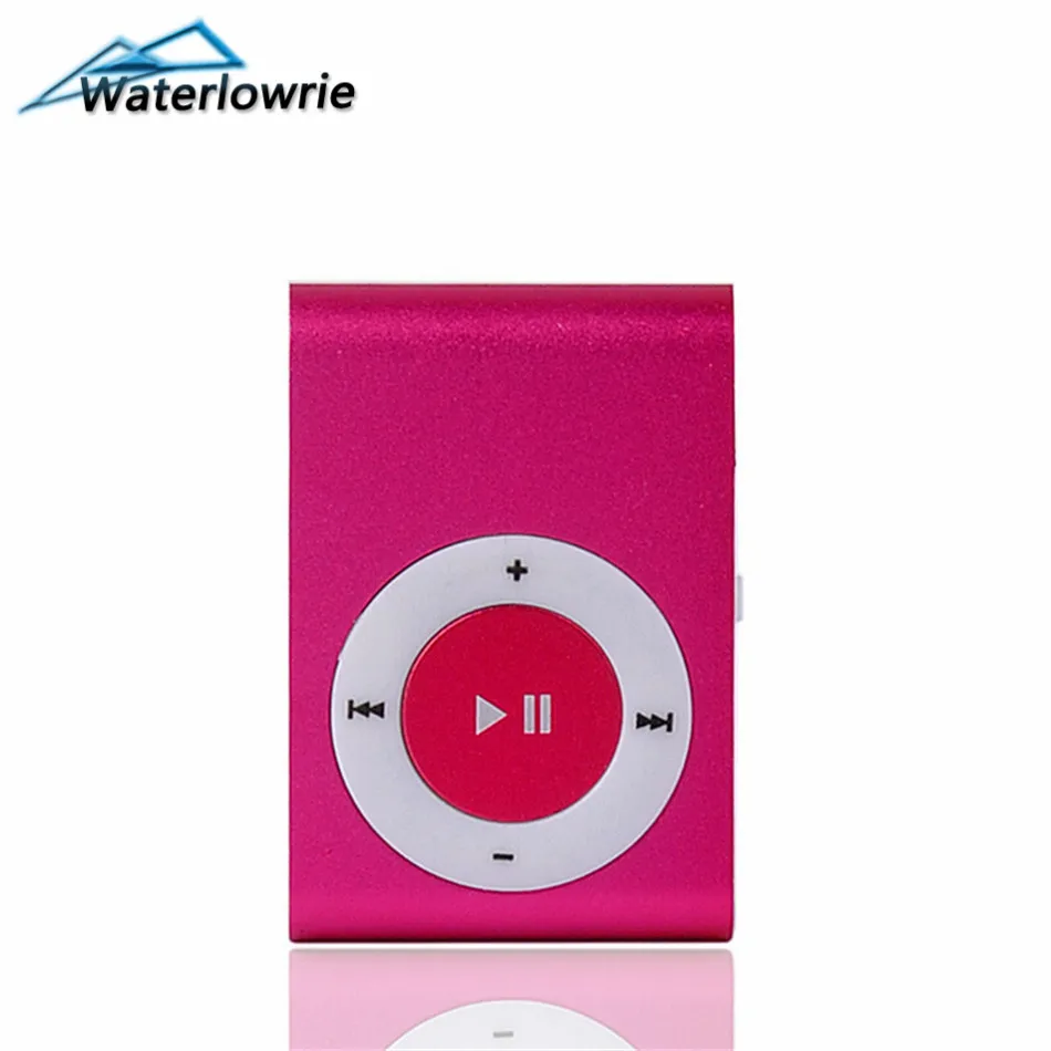 Waterlowrie плеер для бега, мини аудио плеер клип mp 3 player музыка мп 3 плейер мп3 аудиоплеер Поддержка 8G Micro SD карты памяти - Цвет: Розовый