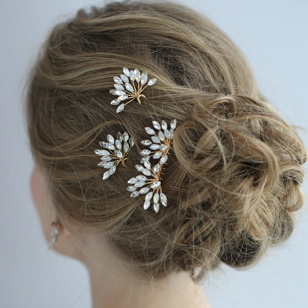 Опаловый Кристалл Свадебные украшения для волос ручной работы лоза Корона