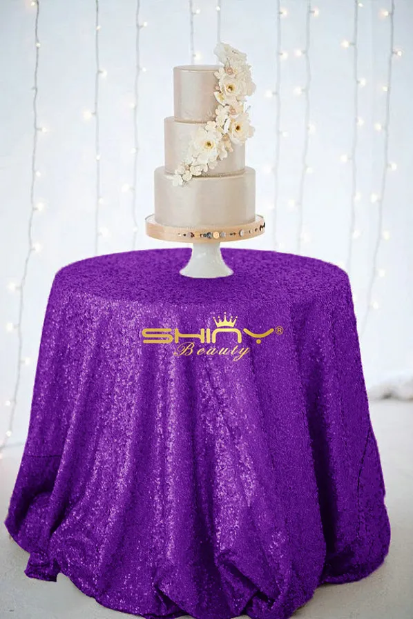 Purple Shinybeauty высокого класса благородная Свадебная вечеринка скатерть, 9" круглый черный ткань скатерти для свадьбы/события/вечерние/банкета - Цвет: Purple