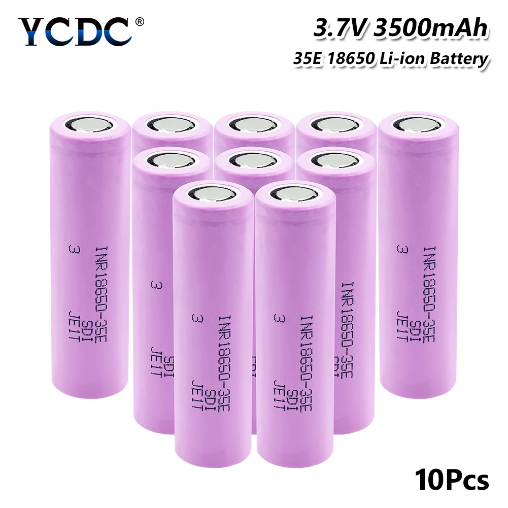 1/2/4/6/8/10 шт.; Новинка; обувь на плоской подошве-топ розовый INR18650-35E 3,7 V 3500 мА/ч, литий-ионные аккумуляторы Перезаряжаемые для извилистый е сигалреты фонарик