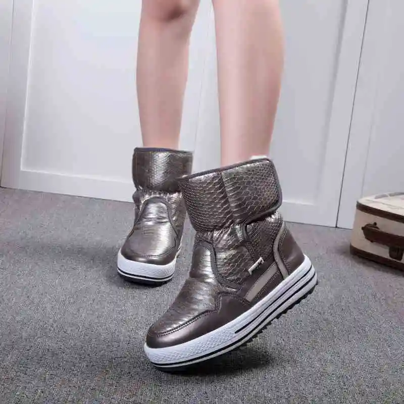 BeckyWalk/женские ботинки Зимняя женская обувь на теплом меху Водонепроницаемые