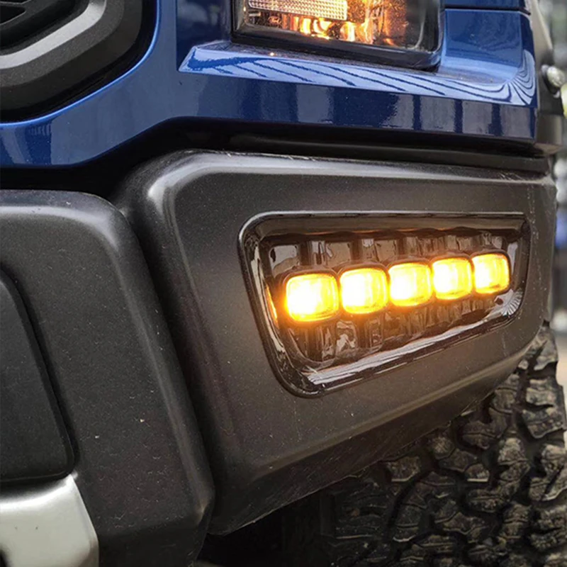 Hlxg 2 шт. светодиодный Габаритные огни для Ford Raptor F150 2017 2018 DRL 12 V 9 14 указатели
