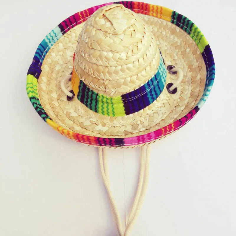 6 шт. натуральная солома мини Sombrero новый дизайн мексиканская шляпа ребенок душ
