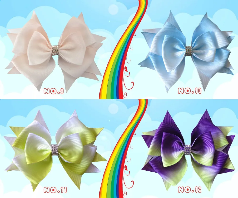50 BLESSING Good Girl Boutique 3 5 &quotНовая Радужная стильная заколка для волос с бантом|bow clip|hair