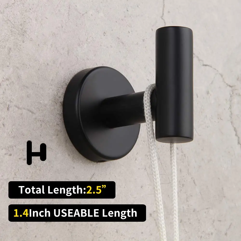 robe hook Матовый 304 из нержавеющей стали набор для ванной и душа 3 шт. аксессуары для ванной комнаты Набор черный держатель для полотенец держатель для бумаги крючок для халата - Цвет: robe hook