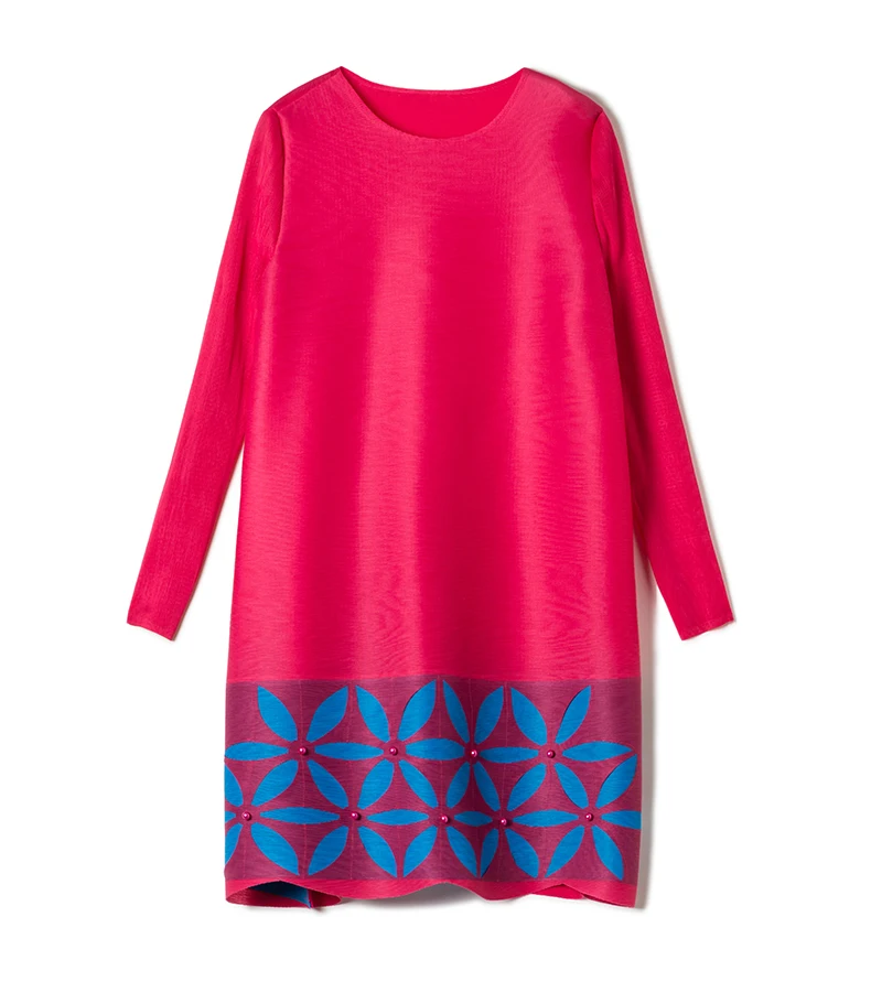 

HOT SELLING Fashion New arrival women's pleated top long sleeve beading T-shirt IN STOCK