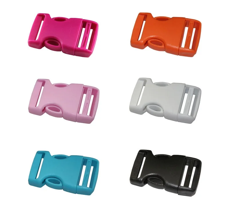 

12Pcs-1"inch(25mm),6 kinds color,Contoured Curved Plastic Slider Clip Fastener Buckles,Webbing Side Flat Quick Release Buckle