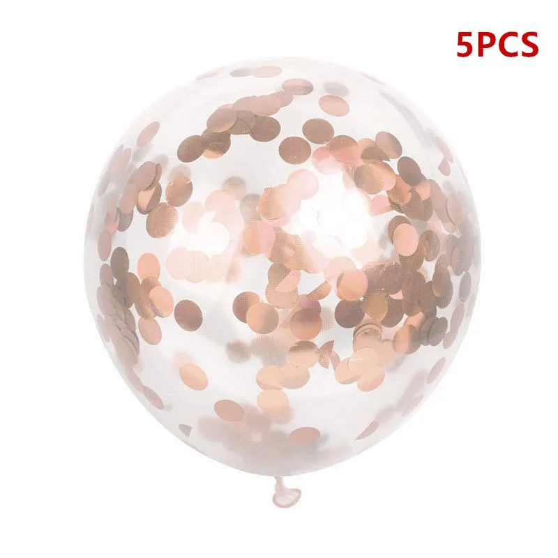 5pcs Confetti 16 шт Розовый Золотой воздушный шар "Конфетти" детский душ девочка баллон гелия балоны DIY любовь свадьба день рождения шары украшения шары - Цвет: 5pcs Confetti