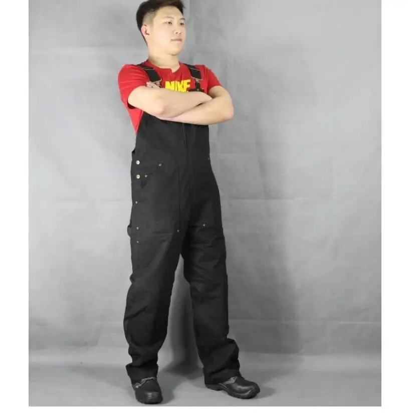 Мужской комбинезон на лямках черный большого размера в Европейском стиле для