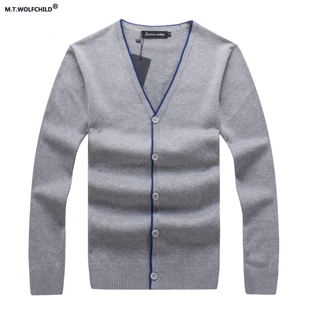 Бесплатная доставка 100% хлопок мужские Весна и Осень Длинные рукава v-образным