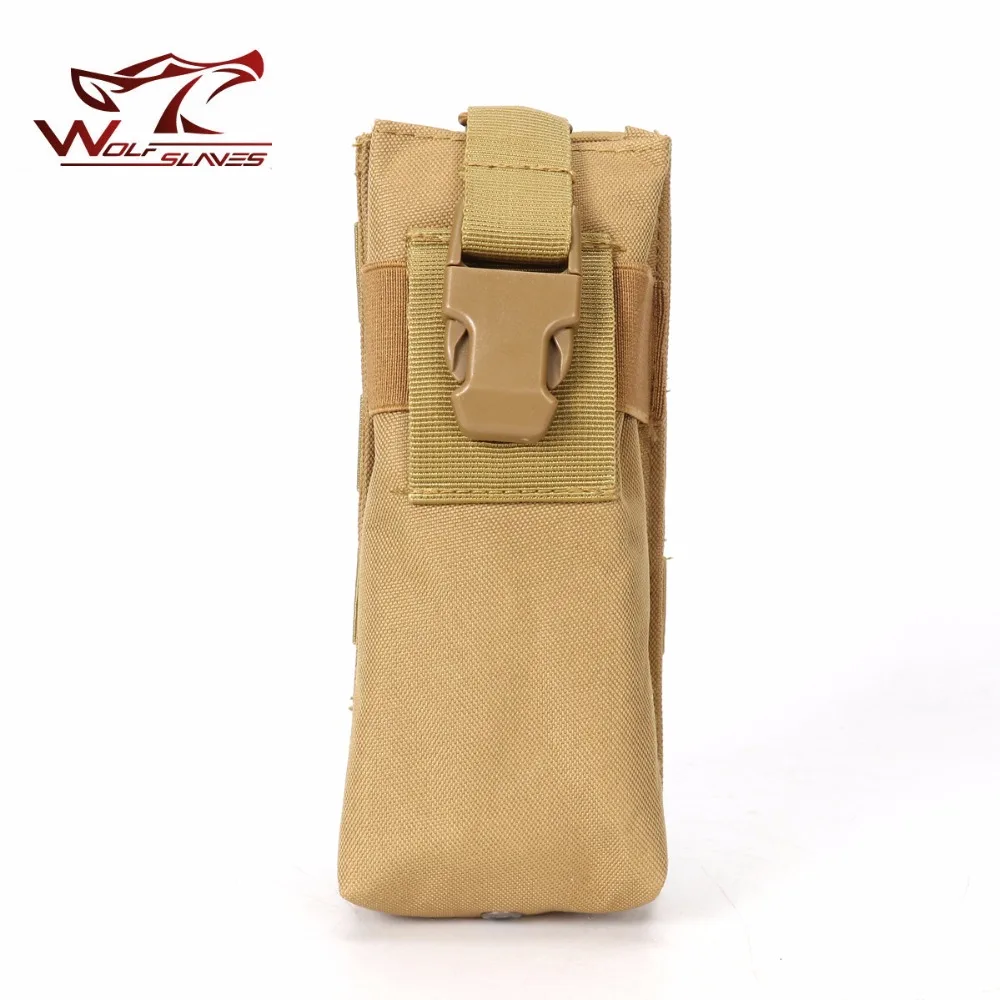 

Adjustable MOLLE Hunting Military Bag Radio Holder Tactical Walkie Talkie Holster Open Top with Buckle M4 Mag EDC Pouch