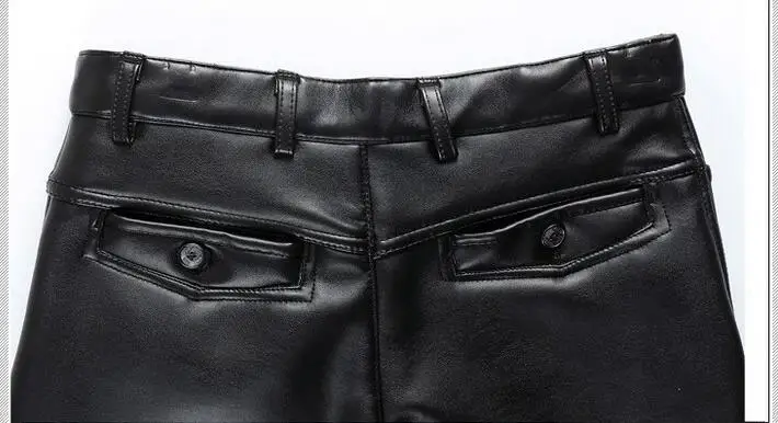 Мужские кожаные брюки мужские осенние и зимние флисовые утепленные Свободные