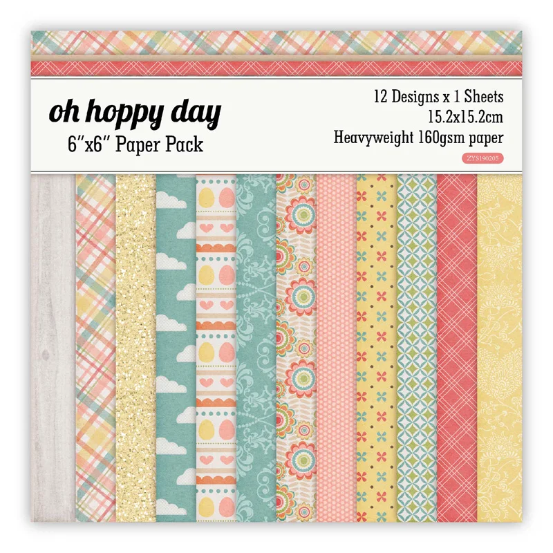 

KSCRAFT 12 Sheets Oh Hoppy Day Scrapbooking Pads Paper Origami Art Background Paper Card Making DIY Scrapbook Paper Craft