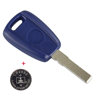 Blue Case with 2032 OkeyTech ключи оболочки для Fiat Punto Doblo Браво пустой Замена транспондер чехол Fob 1 кнопка с электронным зажимом - Цвет: Blue Case with 2032