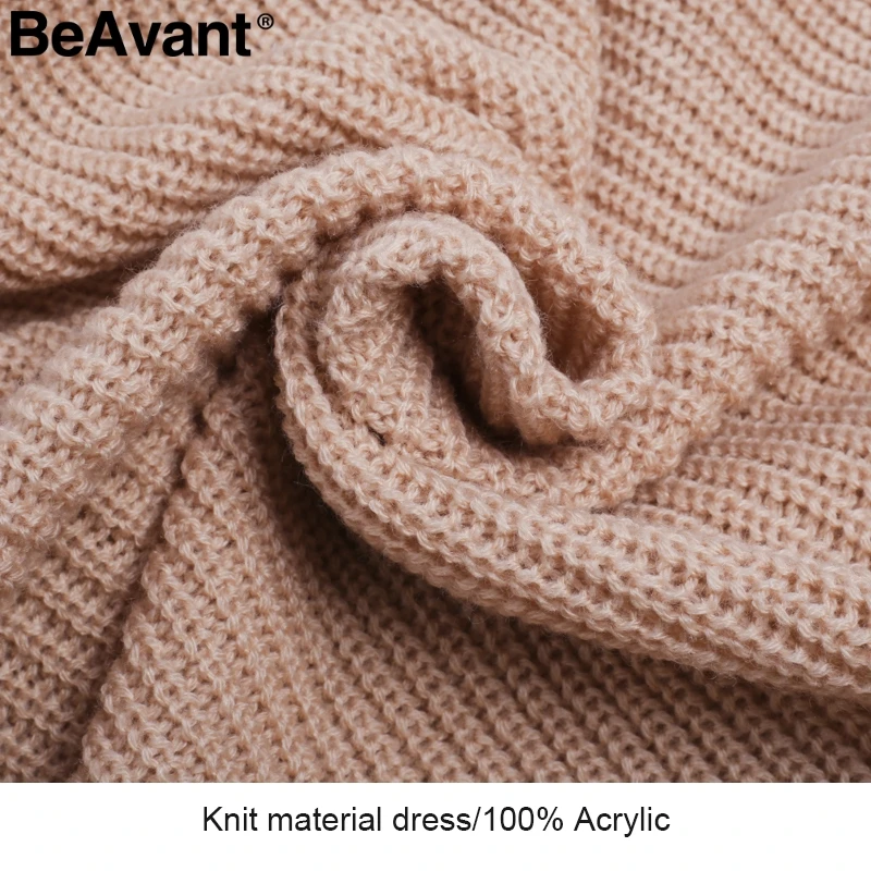 Женское трикотажное платье свитер BeAvant свободное короткое Повседневное оверсайз