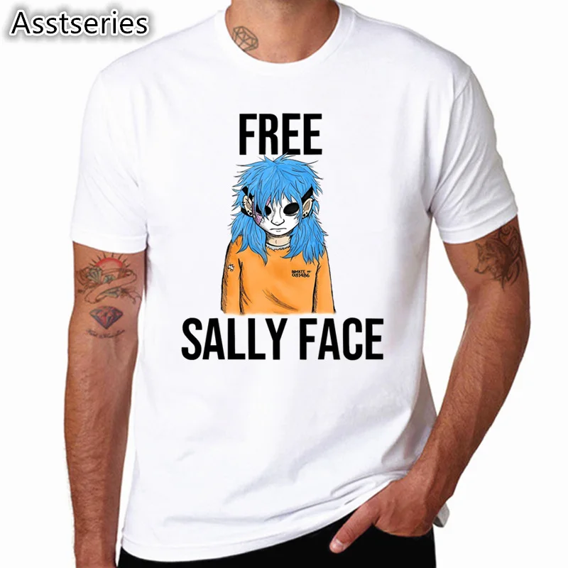 Новая футболка Sally Face Лето 2019 Модные мужские/женские футболки хип хоп Короткие