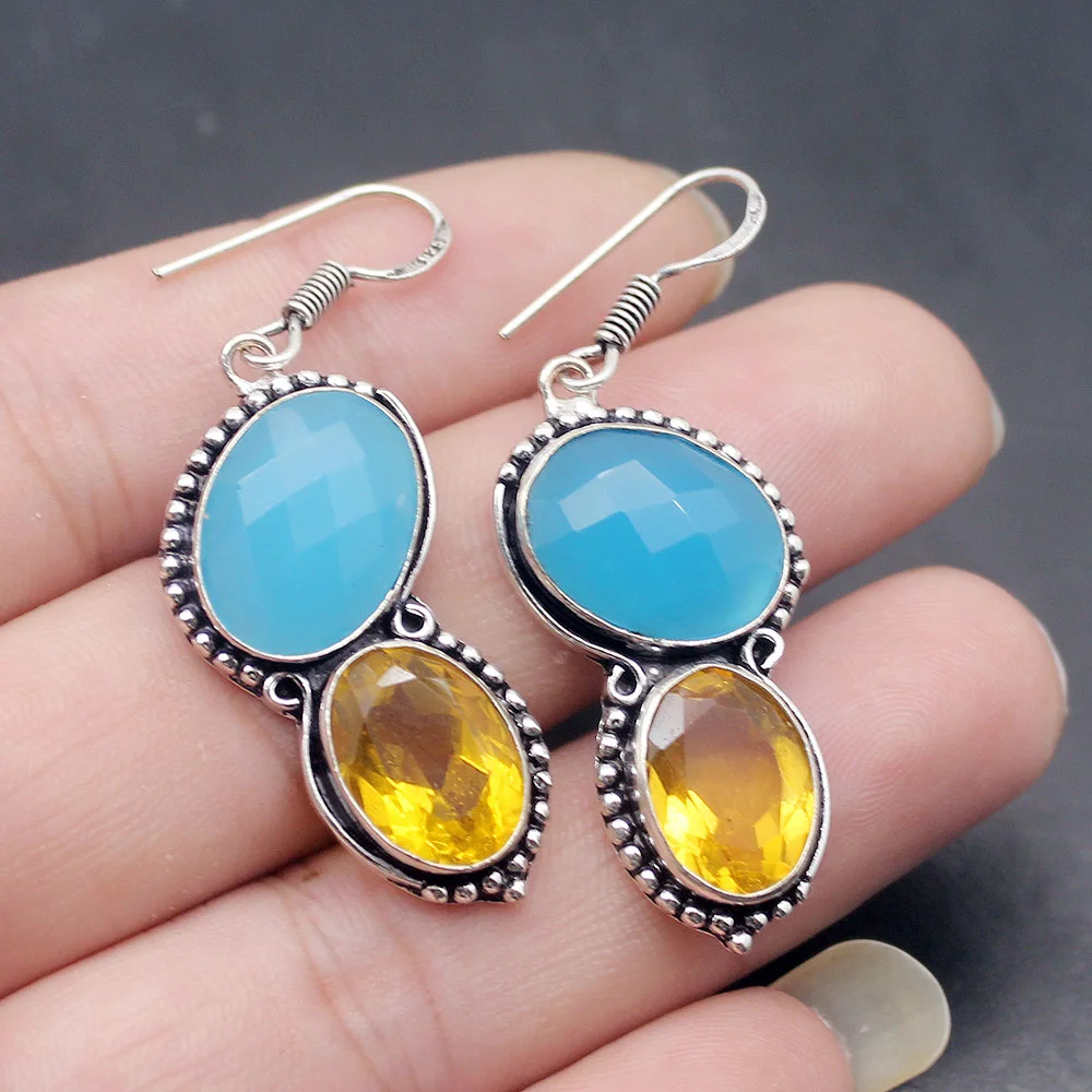 Женские Висячие серьги Amazing Queen HoneyTopaz из стерлингового серебра 925 пробы