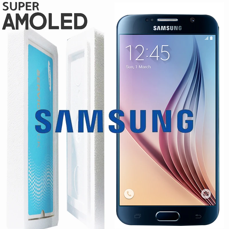 Оригинальный супер AMOLED lcd S для SAMSUNG GALAXY S6 G920 G920F ЖК дисплей кодирующий