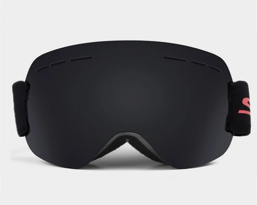 Black (with bag) Высокое качество лыжные очки UV400 противотуманные мужские и женские лыжные очки сноуборд большая маска с коробкой - Цвет: Black (with bag)