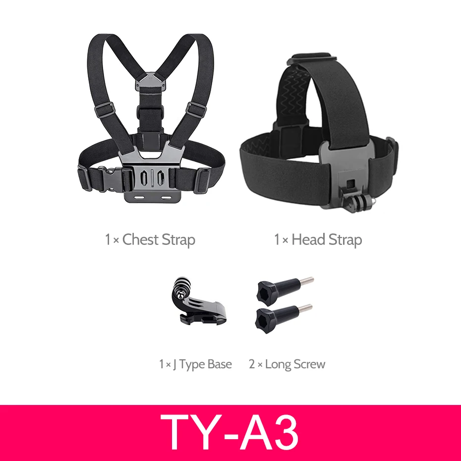 TY-A3 Эластичный нагрудный регулируемый ремешок на голову для Gopro Hero 6/5 SJCAM SJ4000 SJ5000 для Xiaomi Yi 4k Аксессуары для экшн-камеры - Цвет: TY-A3