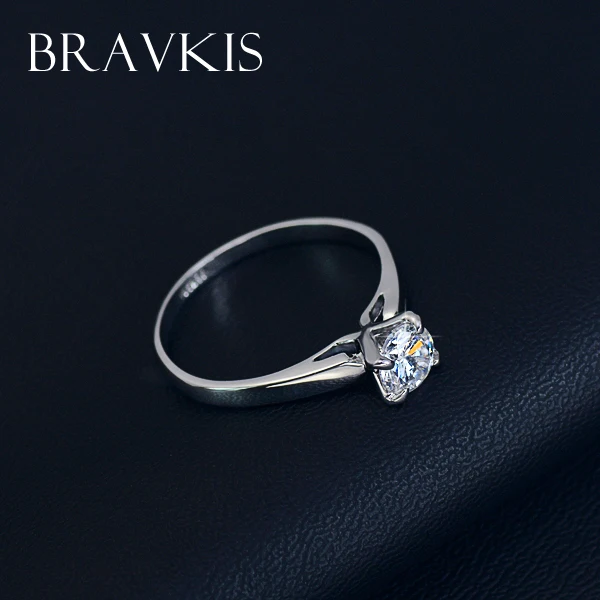 BRAVEKISS, круглые кольца с фианитами, кольца для свадьбы, помолвки, кольца для женщин, классические ювелирные изделия, alliance ringen BJR0137