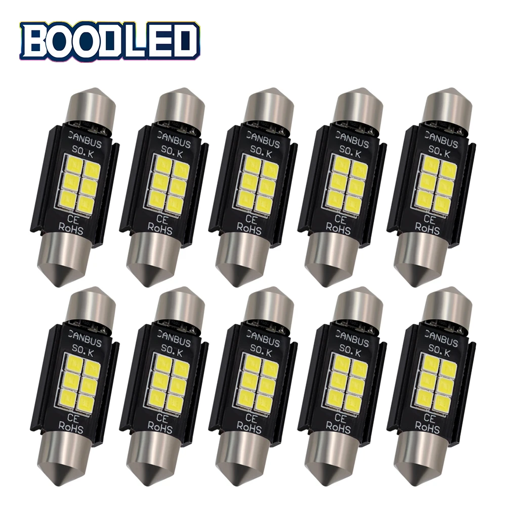 

10pcs Car Styling 39mm C5W Car Led C5W 6 SMD 3030 LED Lights For Auto Festoon Lamp Car Interior Dome Lights Map Lights DC 12V