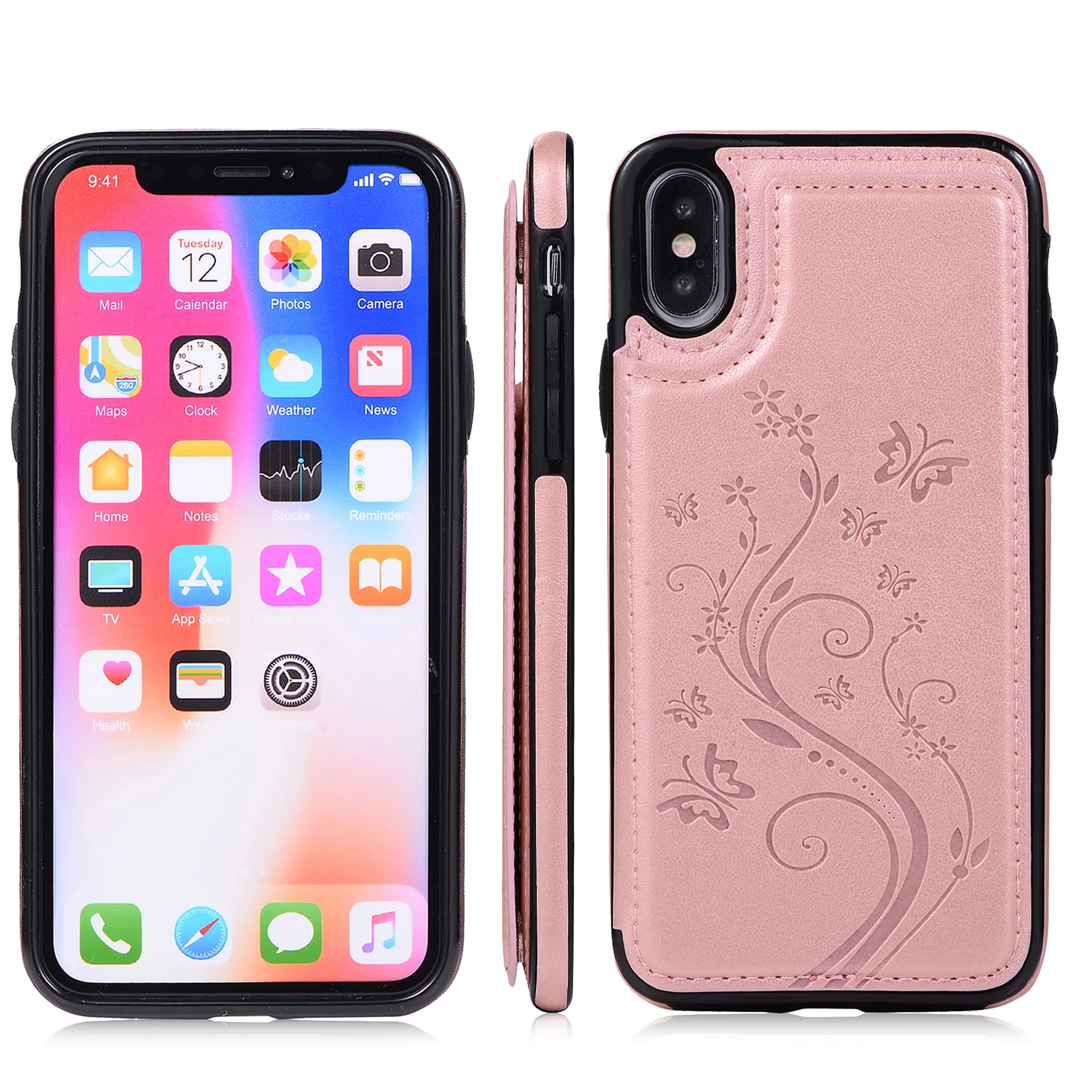 Держатель для карт, чехол-кошелек для iPhone X Xs Max Xr 7 8 6 6s Plus 5 5S Se, Роскошный Кожаный противоударный защитный чехол на магните