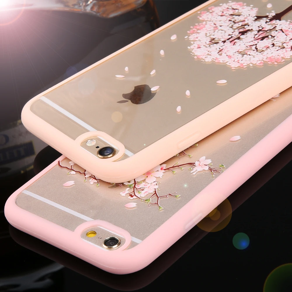 Высокое качество кот / вишня модель телефона чехол для iphone5 5S 6 S SPlus жесткий