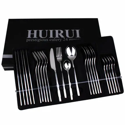 24 шт. набор столовых приборов столовые приборы из нержавеющей стали Серебряный