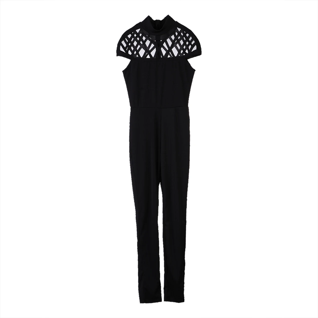 2018 Модные женские колье Высокая шея в клетку рукав Playsuit Дамы Комбинезон