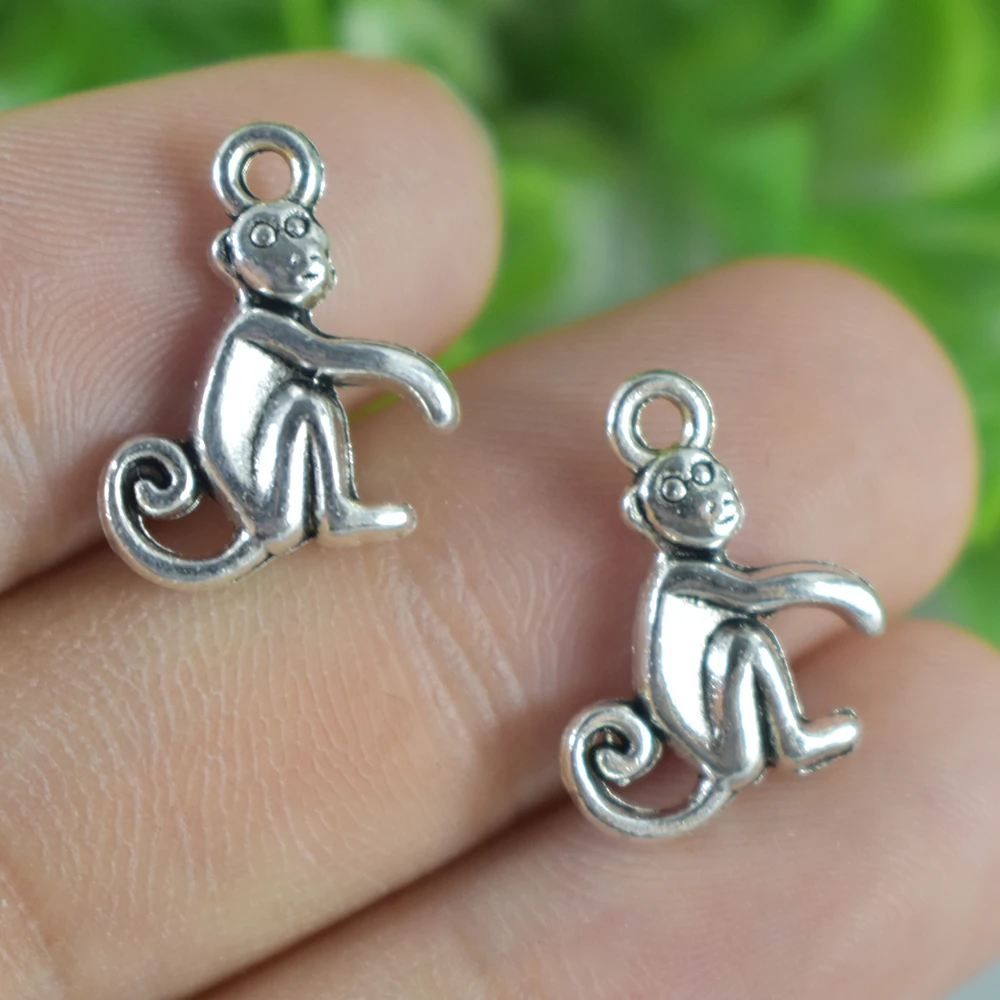 20 штук 17x13мм античный серебряный шарм кулон ювелирное изделие в виде обезьяны