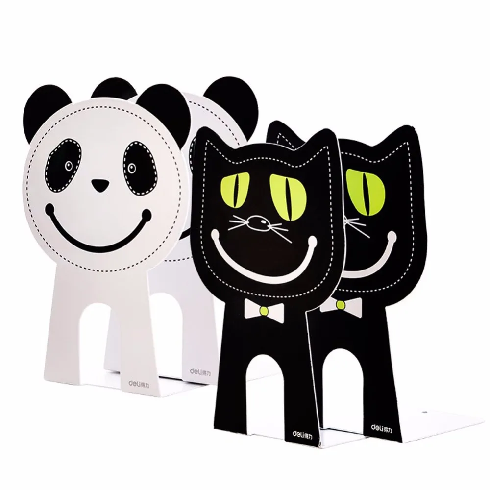 1 Pair/Pack Metal Cartoon-Funny-Cat Bookend for School Stationery & Office Supply  Канцтовары для офиса и