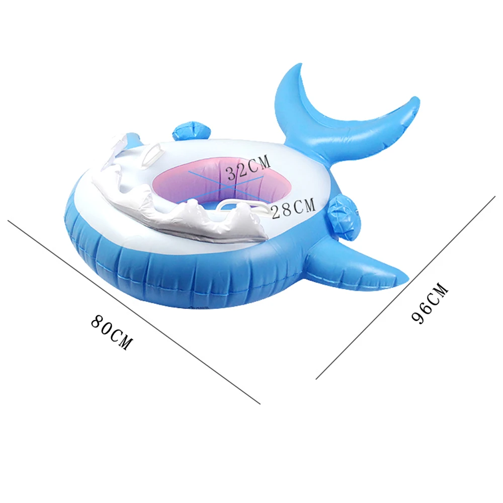Кольцо для плавания акулы детский открытый бассейн пляжный круг с тенью