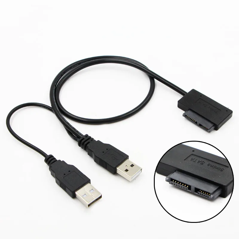 USB2.0 SATA 6 + 7 13Pin Slimline тонкий кабель с внешним Питание для ноутбука CD ROM DVD странно