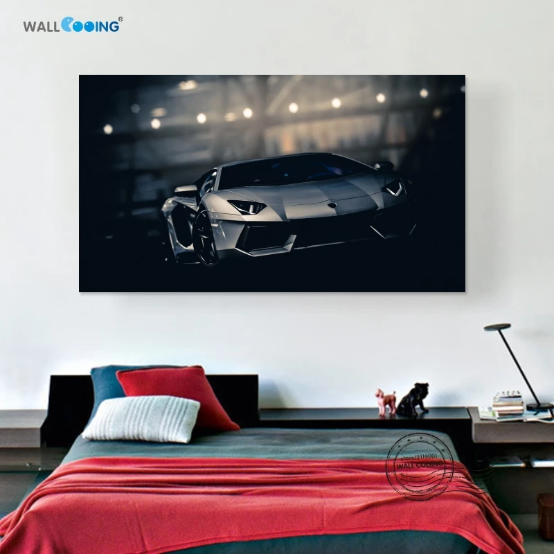 Картина на холсте, автомобильная картина, спортивный автомобиль Lamborghini, художественный плакат для гостиной, украшение на стену, новая каллиграфия, принт