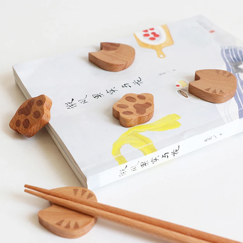 AIRCHR японский деревянный держатель для еды из Букового дерева с кошкой аниме