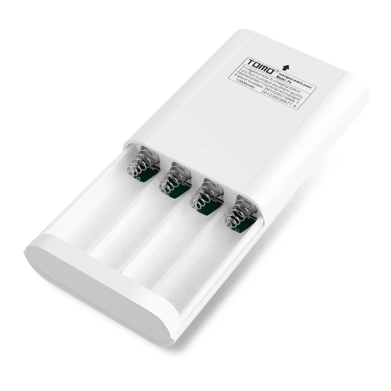 Белый TOMO P4 Dual USB Li-Ion интеллектуальное зарядное устройство Smart DIY смартфон Настольный Мобильный Внешний аккумулятор чехол с поддержкой батареи 4x18650 - Цвет: Белый