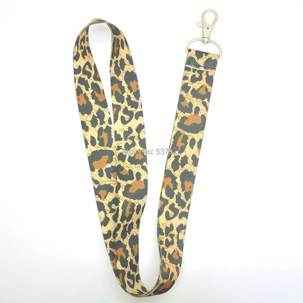 Новинка 10 шт. леопардовая печать ключ ID карты шейный ремешок для сотового