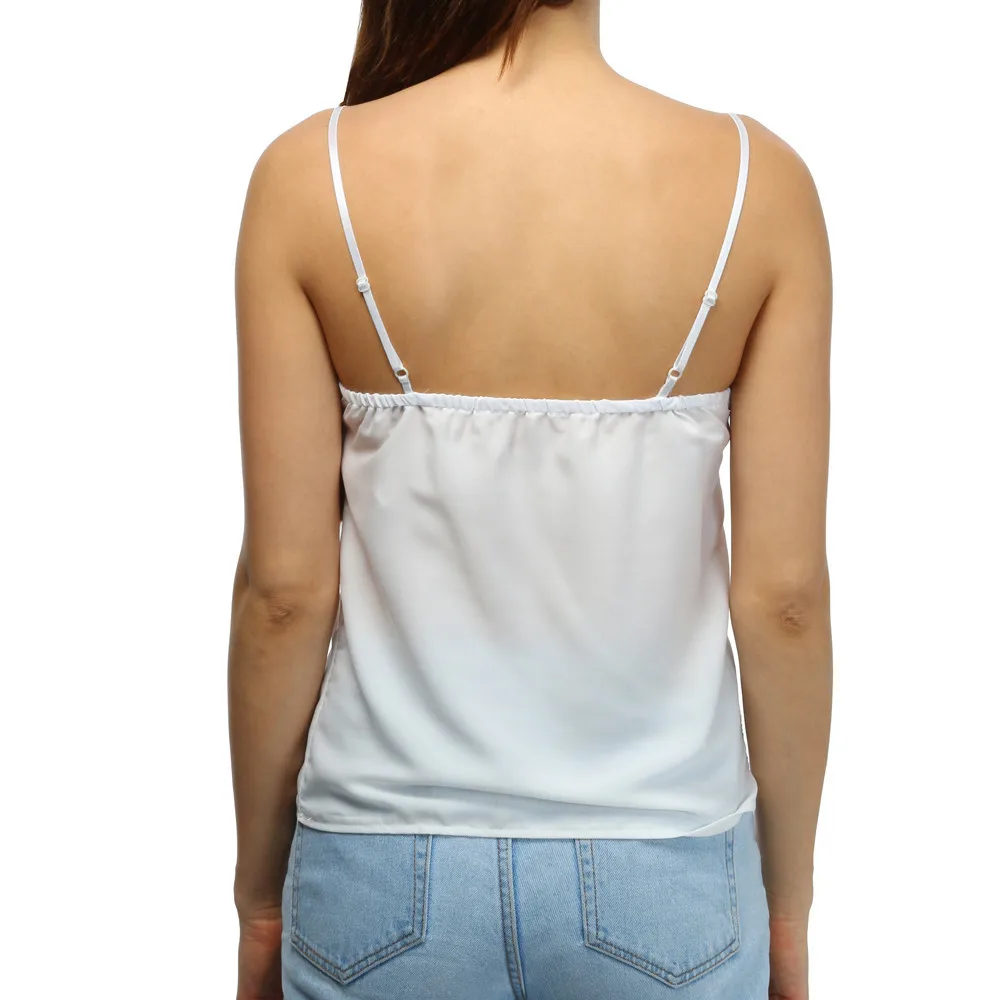 Женский жилет шифон Обрезанные женские безрукавки Camisole без рукавов топы твердые жемчужные Бисероплетение Camis Regata Feminina Новинка