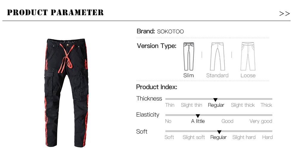 Специальная цена! Мужские красные линии черные карманы Карго джинсы Slim fit стрейч джинсовые брюки