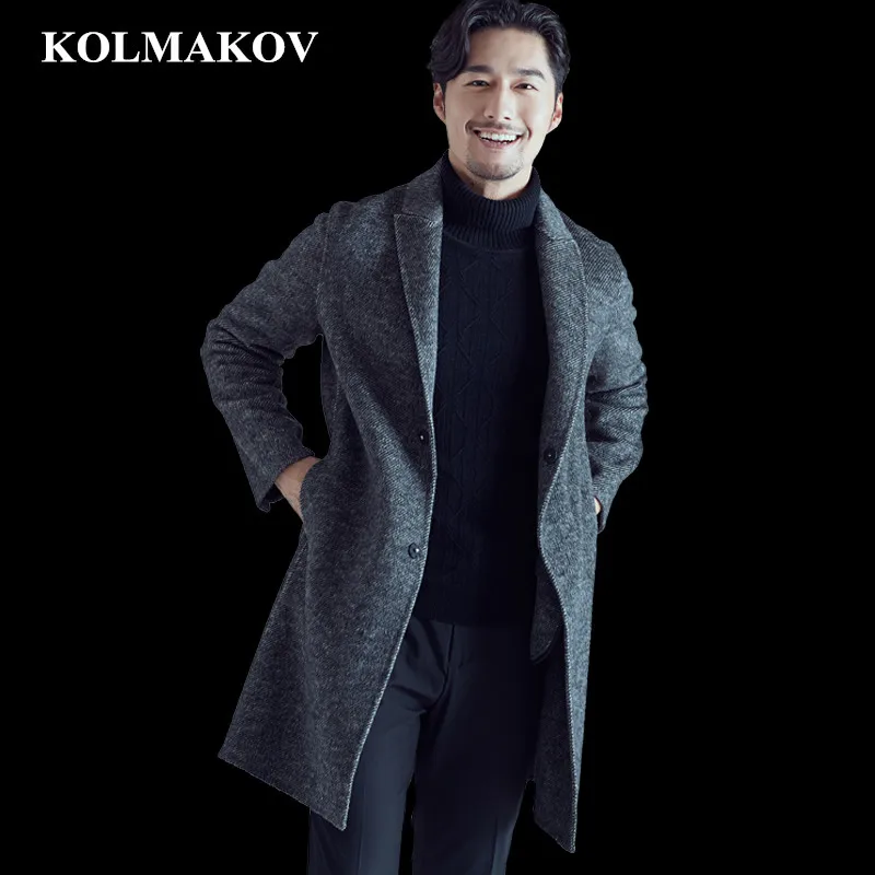 Мужская ветровка KOLMAKOV Длинная в Корейском стиле с двусторонним покрытием для