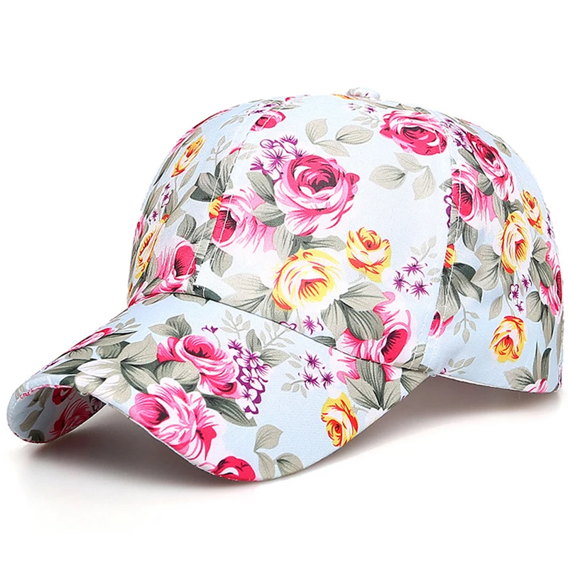 Women Fashion Adjustable Cotton Floral Printed Baseball Caps Summer Sun Snapback Hip-Hop Hat Sunbonnet Trendy | Аксессуары для