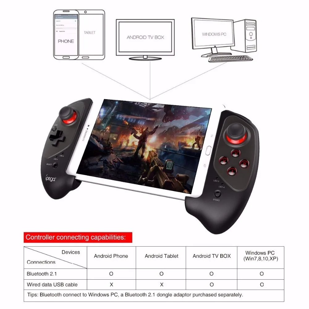 Оригинальный беспроводной геймпад IPEGA PG 9083 Bluetooth 3 0 для Android/iOS выдвижной