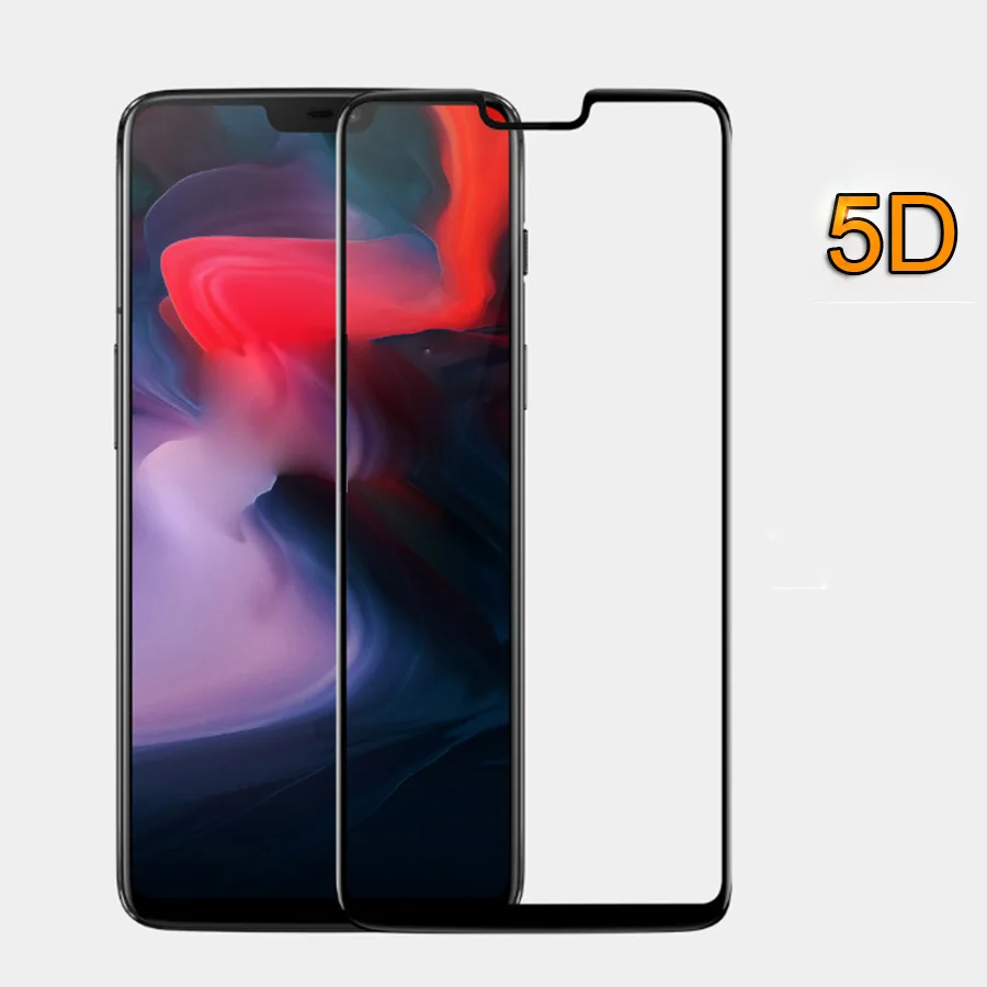 5D стекло для OnePlus 6 закаленное T Защитная пленка экрана 3D полное покрытие экран